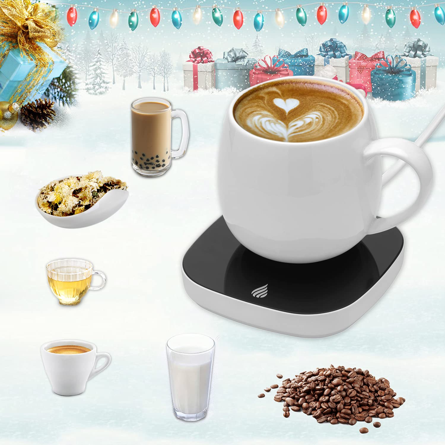 Electric Coffee Mug Warmer for Desk with Auto Shut Off - USB Powered Beverage Warmer for Coffee, Tea, Milk & Cocoa - Perfect for Office, Home & Dorm Use