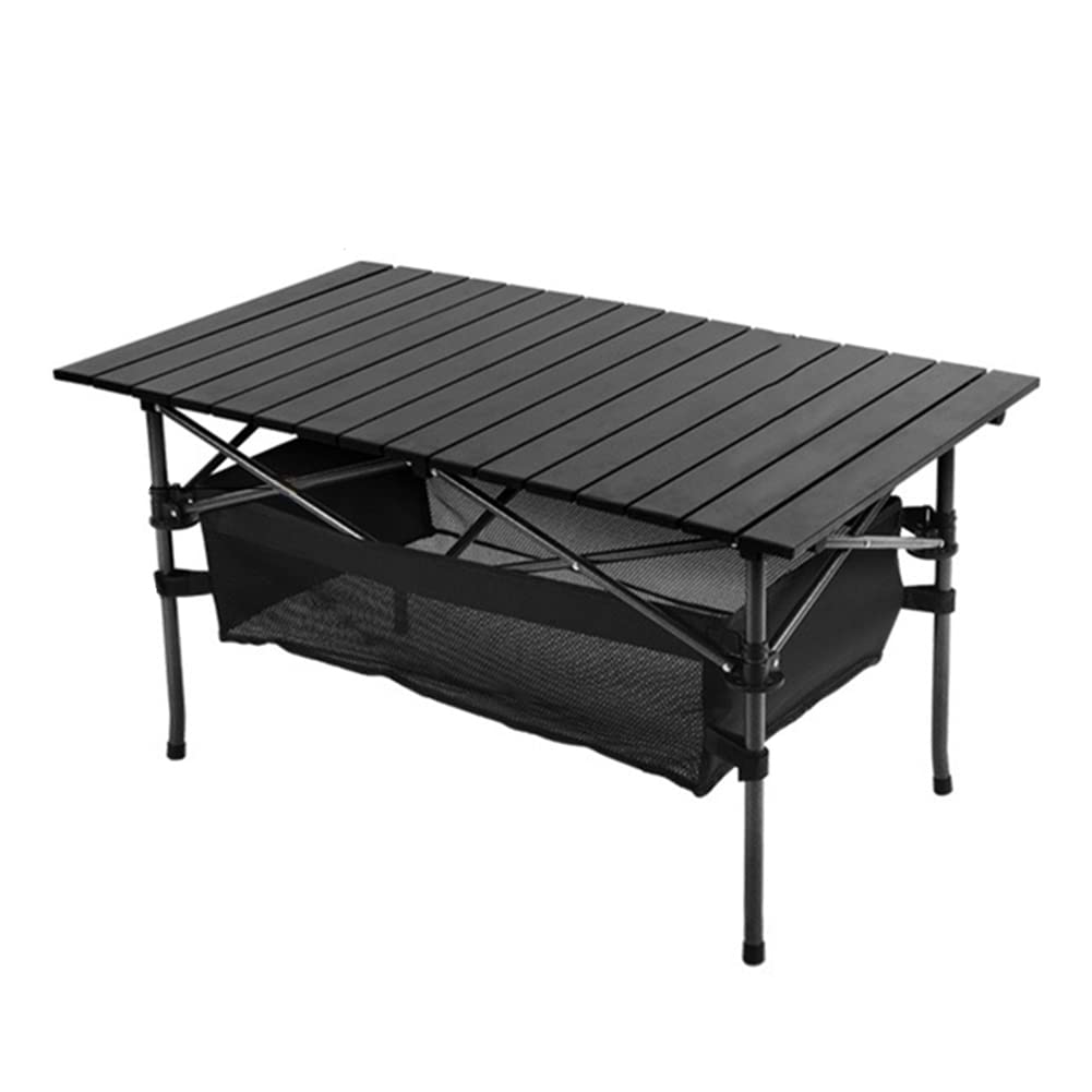 NC Outdoor Camping Folding Table - Portable Aluminum Alloy Picnic BBQ Roll Table with Waterproof Design, Large Storage Organizer & Carrying Bag - Perfect for Travel, Fishing, Beach Trips and Backyard Gatherings