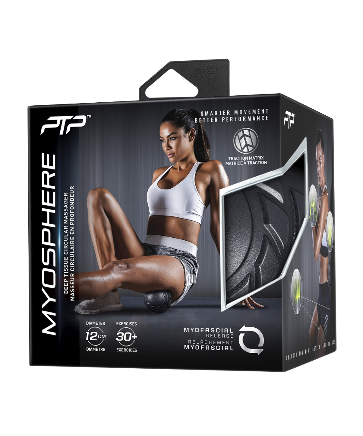 Myosphere Deep Tissue Massage Ball - Black | Trigger Point & Muscle Pain Relief | Perfect for Athletes, Yoga & Post-Workout Recovery
