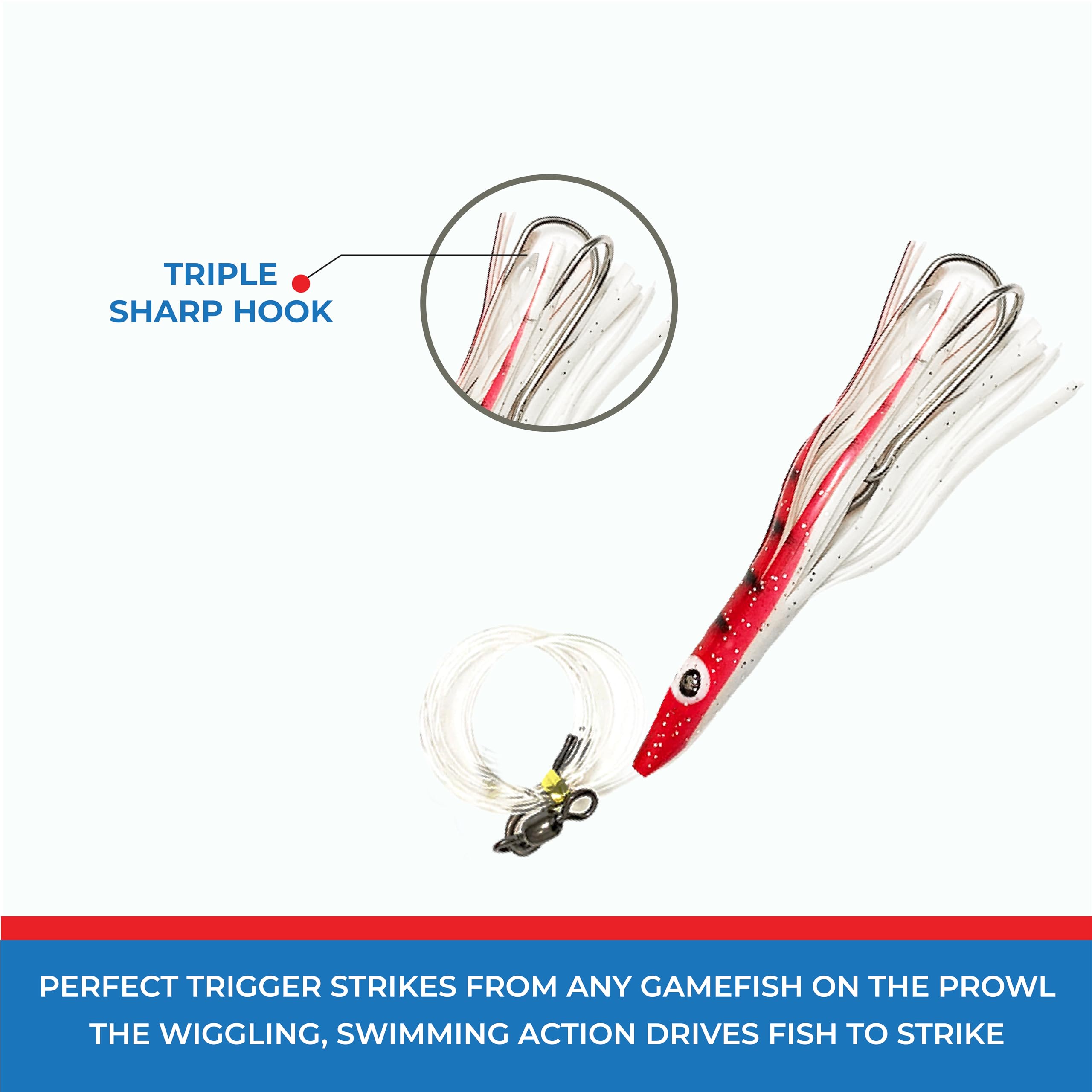 Premium Tuna Fishing Lures Kit - 6-Piece Saltwater Offshore Fishing Gear Set with Cedar Plugs, Jet Head Lures, Tuna Feathers & Durable Tackle Bag | Perfect for Deep Sea Tuna Fishing, Charter Trips & Sport Fishing Adventures