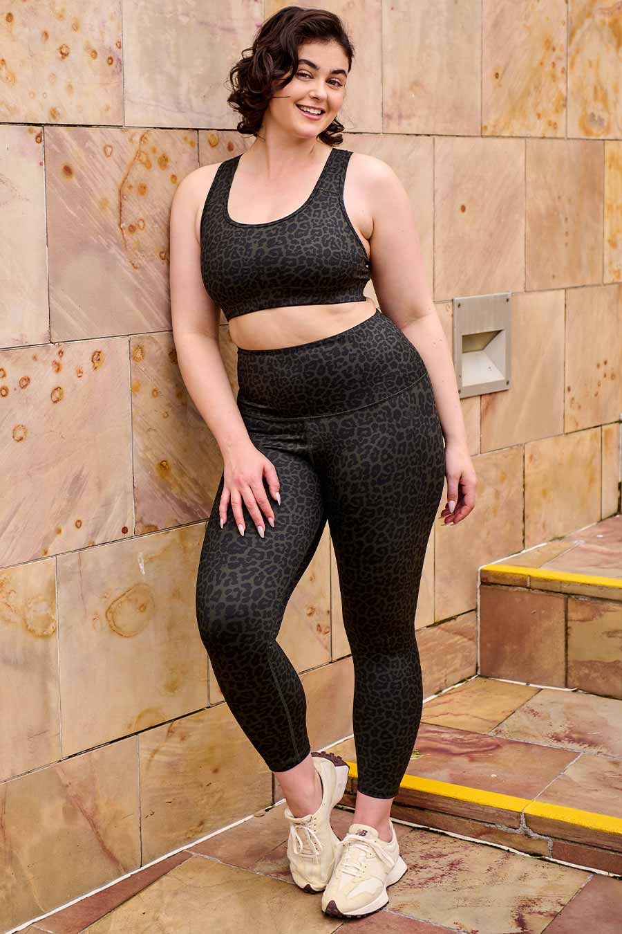 Essential High Waist 7/8 Yoga Leggings - Forest Leopard Print for Women | Perfect for Workout, Running & Lounge Wear