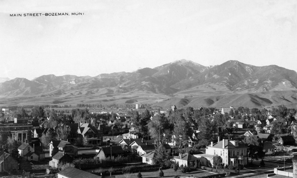 Bozeman Montana Panoramic Town View - 24x36 Signed Art Print Poster, Wall Decor for Living Room, Office & Home