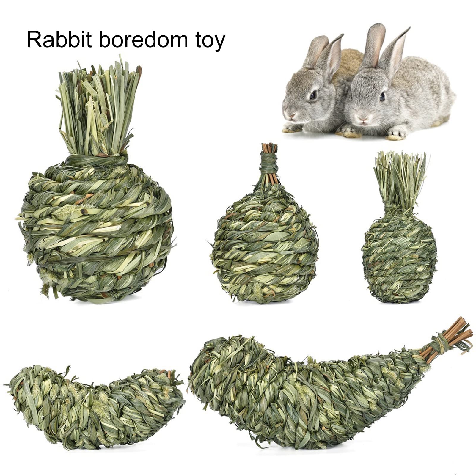Natural Wooden Grass Chew Toy for Hamsters, Rabbits, Chinchillas & Small Pets - Banana-Shaped Fruit Design for Teeth Grinding - Safe & Fun Pet Accessory for Cages, Playtime & Dental Health