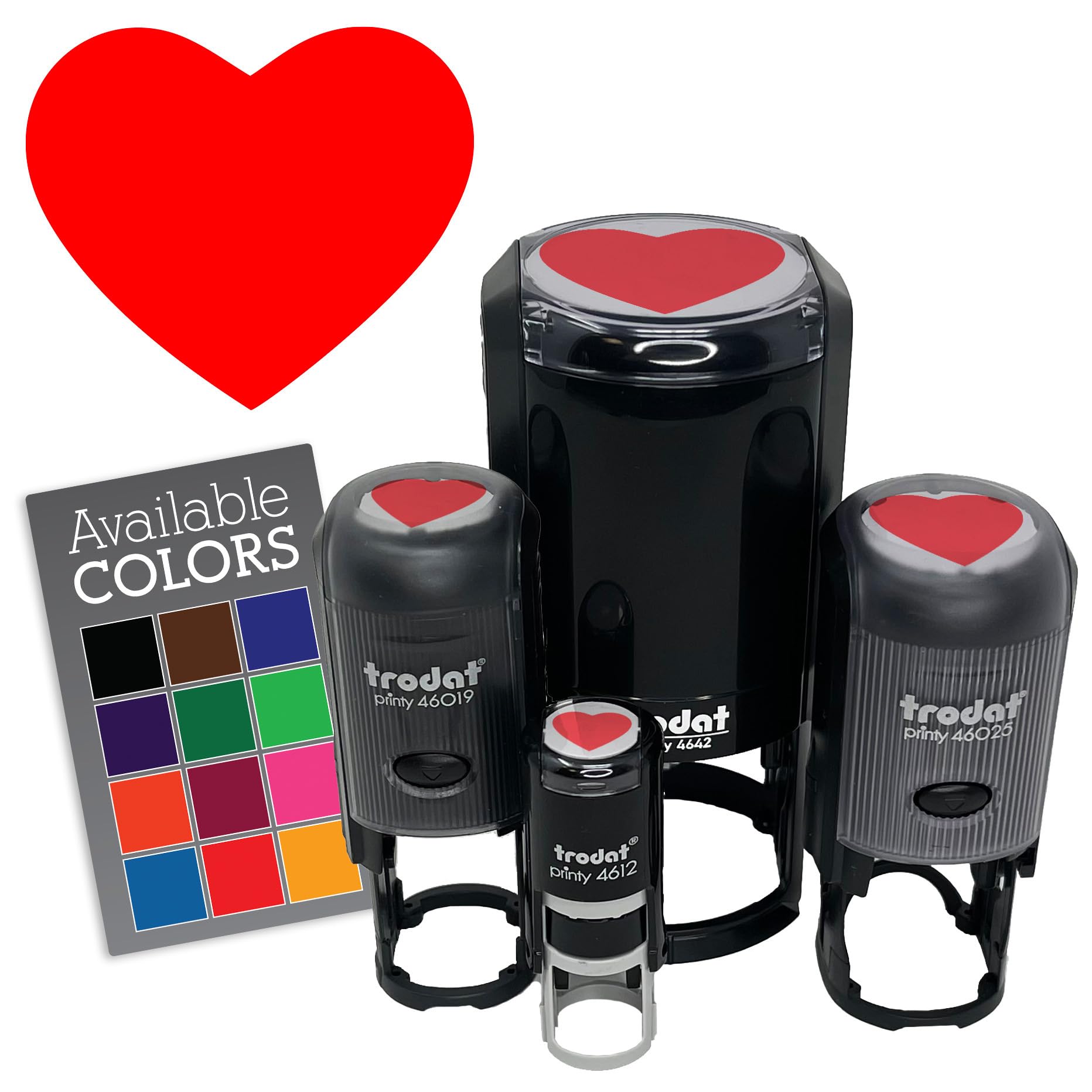 Heart-Shaped Self-Inking Rubber Stamp with Blue Ink - 1 Inch Medium Size for Crafting, Scrapbooking, Planner Decoration & DIY Projects - Perfect for Cards, Journals, and Gift Wrapping