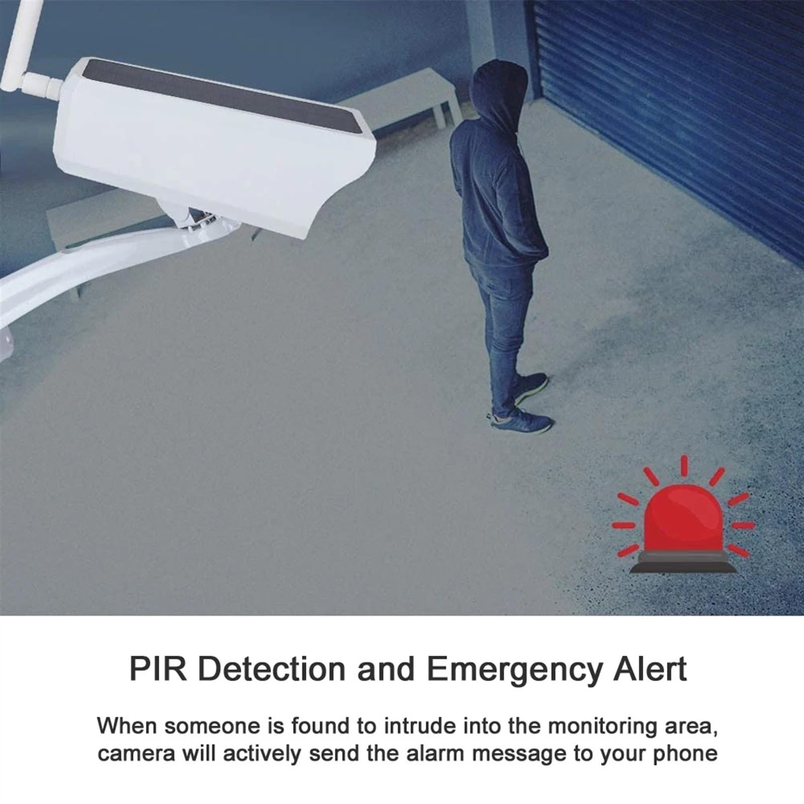 5MP Solar Powered Security Camera with PIR Motion Detection & Two-Way Audio - Wireless Outdoor Surveillance Camera with Night Vision for Home/Business Protection - Weatherproof IP Camera for Yard, Garage & Perimeter Monitoring