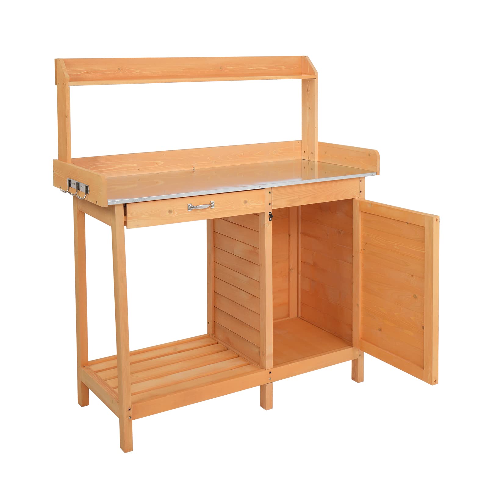 MengK Heavy Duty Garden Workbench with Drawers & Storage Cabinets - Perfect for Gardening, Potting Plants, and Outdoor DIY Projects