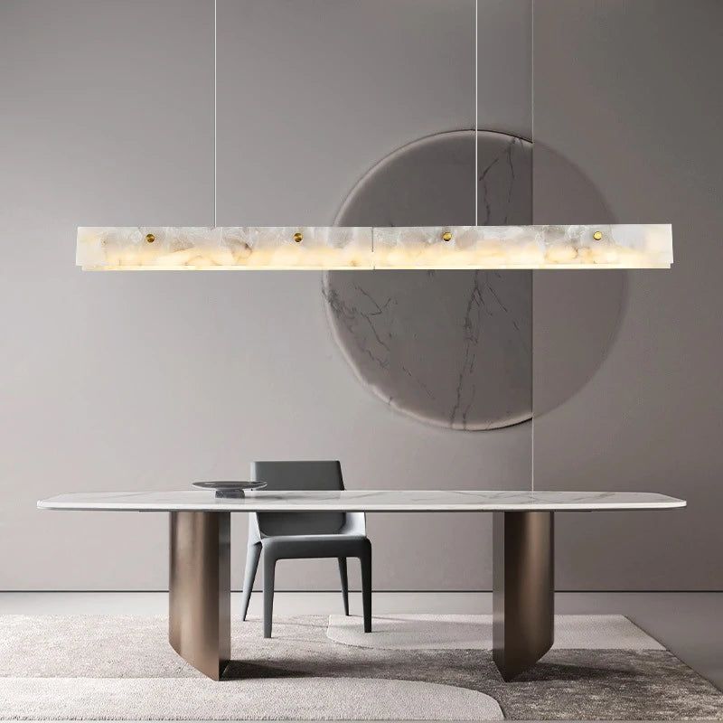 Spanish Marble LED Kitchen Island Dining Chandelier - Modern Pendant Light Fixture for Kitchen Counter, Breakfast Bar, and Dining Room Decor