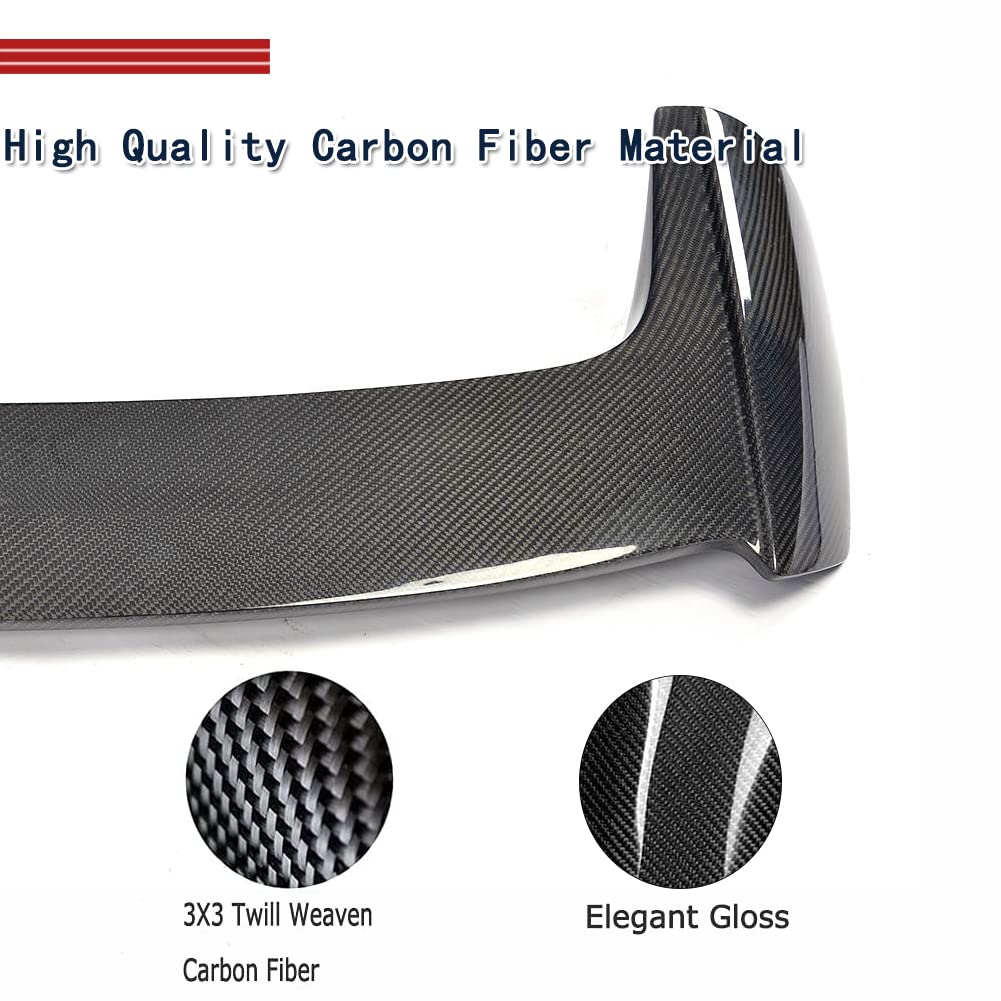 Carbon Fiber Roof Spoiler for Mazda 3 Axela Hatchback 4-Door 2014-2018 - High Gloss Rear Trunk Spoiler - Aerodynamic Window Lip - Factory Direct - Perfect for Street Racing & Car Shows