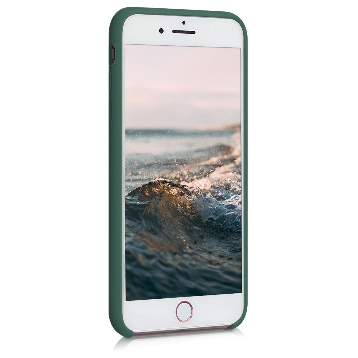 kwmobile Premium TPU Silicone Case for Apple iPhone 7 Plus/iPhone 8 Plus - Soft Protective Phone Cover in Forest Green - Perfect for Everyday Use, Work & Outdoor Activities