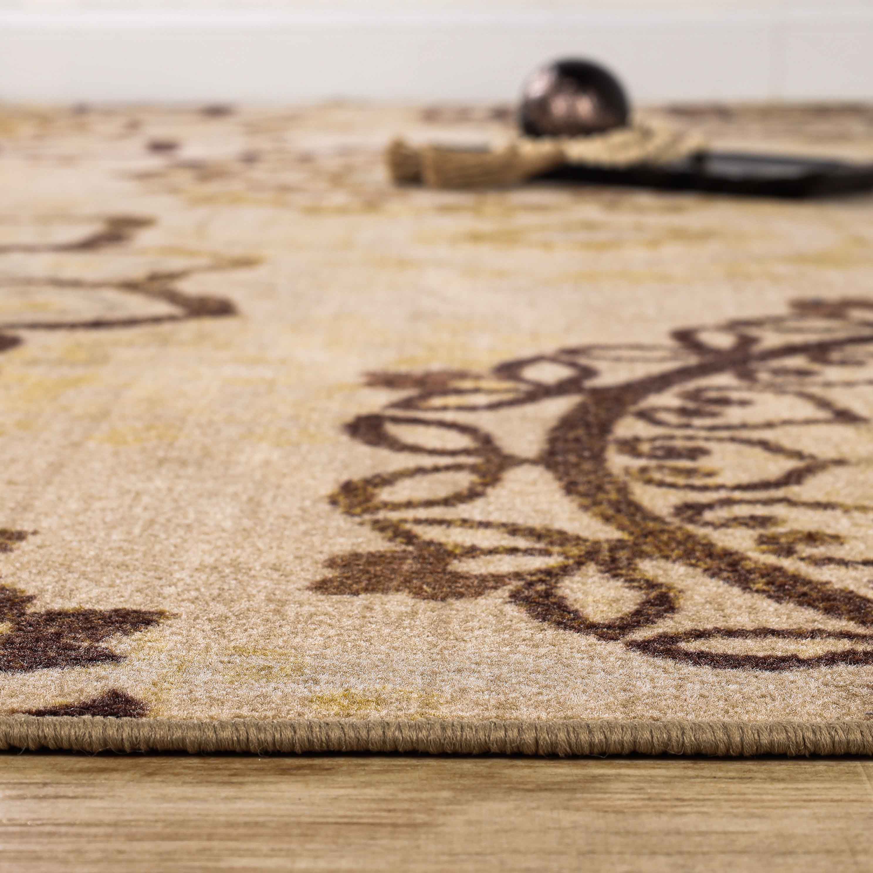 Liena Medallion Non-Slip Washable Indoor Area Rug - Soft Anti-Skid Living Room Carpet, Bedroom Runner for Home Decor (5x8 ft) | Perfect for Hallways, Entryways & Cozy Spaces