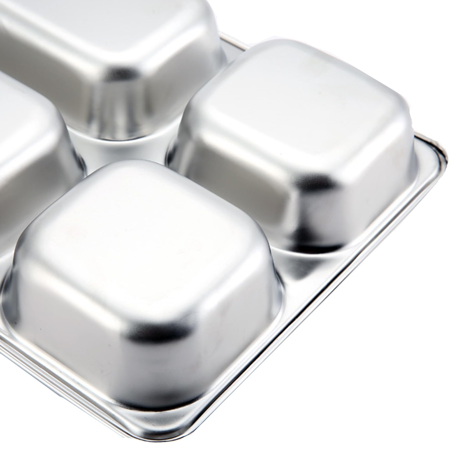 Tebery 3-Pack Stainless Steel Divided Plates with 5 Sections - Durable Rectangular Meal Trays for Adults & Kids | Perfect for Picky Eaters, Portion Control, Camping, School Lunches & Family Dinners