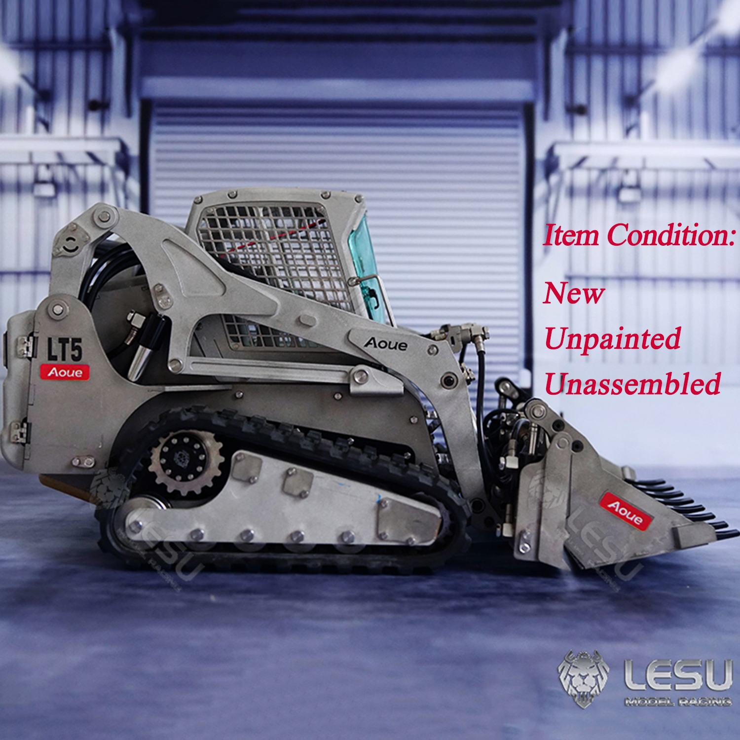 1:14 LESU RC Metal Hydraulic Skid Steer Loader - DIY Construction Vehicle Model with Lights & Sounds | Remote Control Tracked Toy for Kids & Adults | Perfect for Construction Play, Collecting & STEM Learning