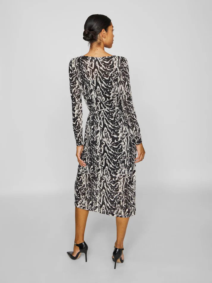 Nala Boat Neck Midi Dress - Elegant Black Beauty & Nala Birch Print Flowy Summer Dress for Women | Perfect for Beach Vacations, Date Nights & Casual Outings