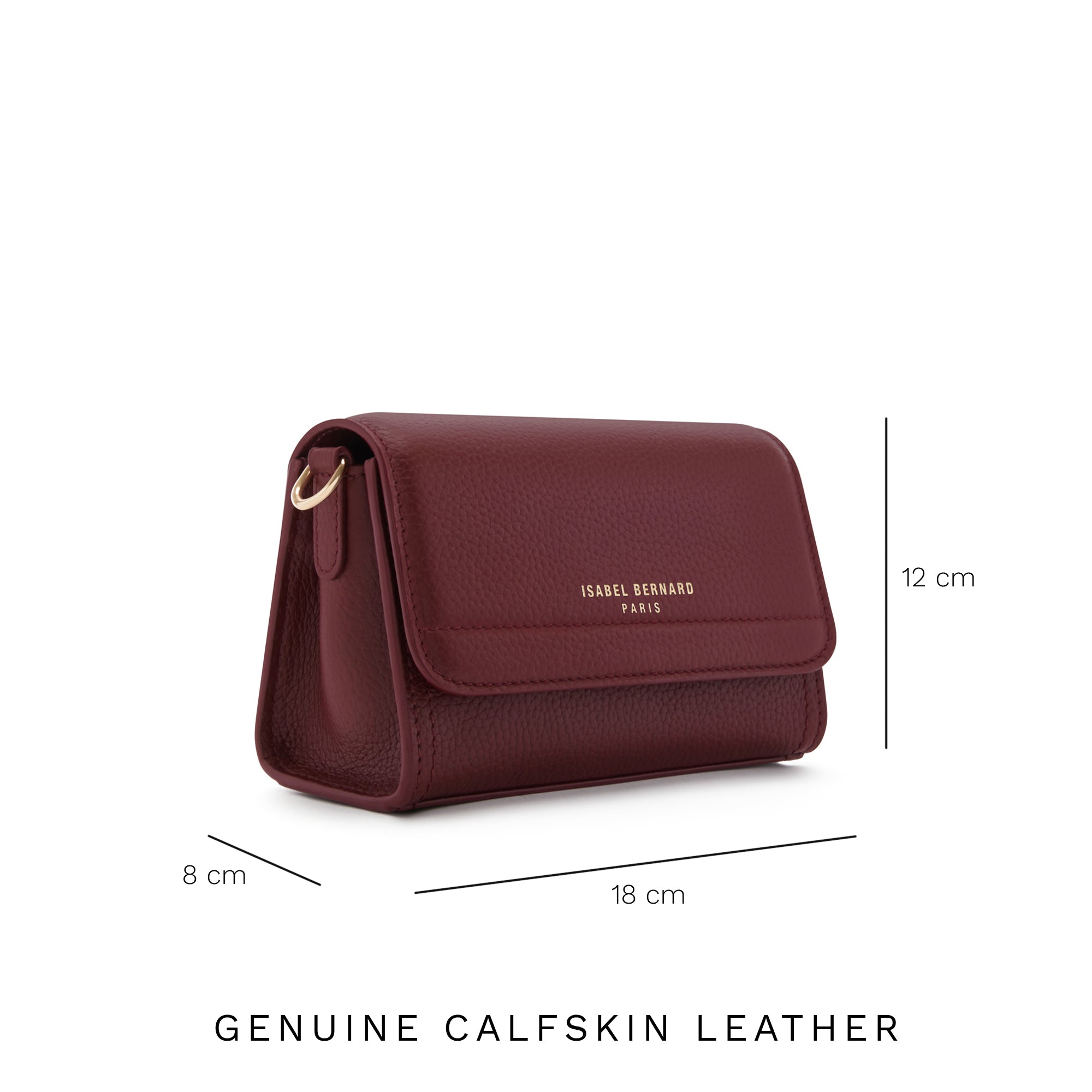 Femme Forte Kim Bordeaux Red Calfskin Leather Crossbody Bag for Women - Stylish & Durable Handbag for Work, Travel, and Everyday Use