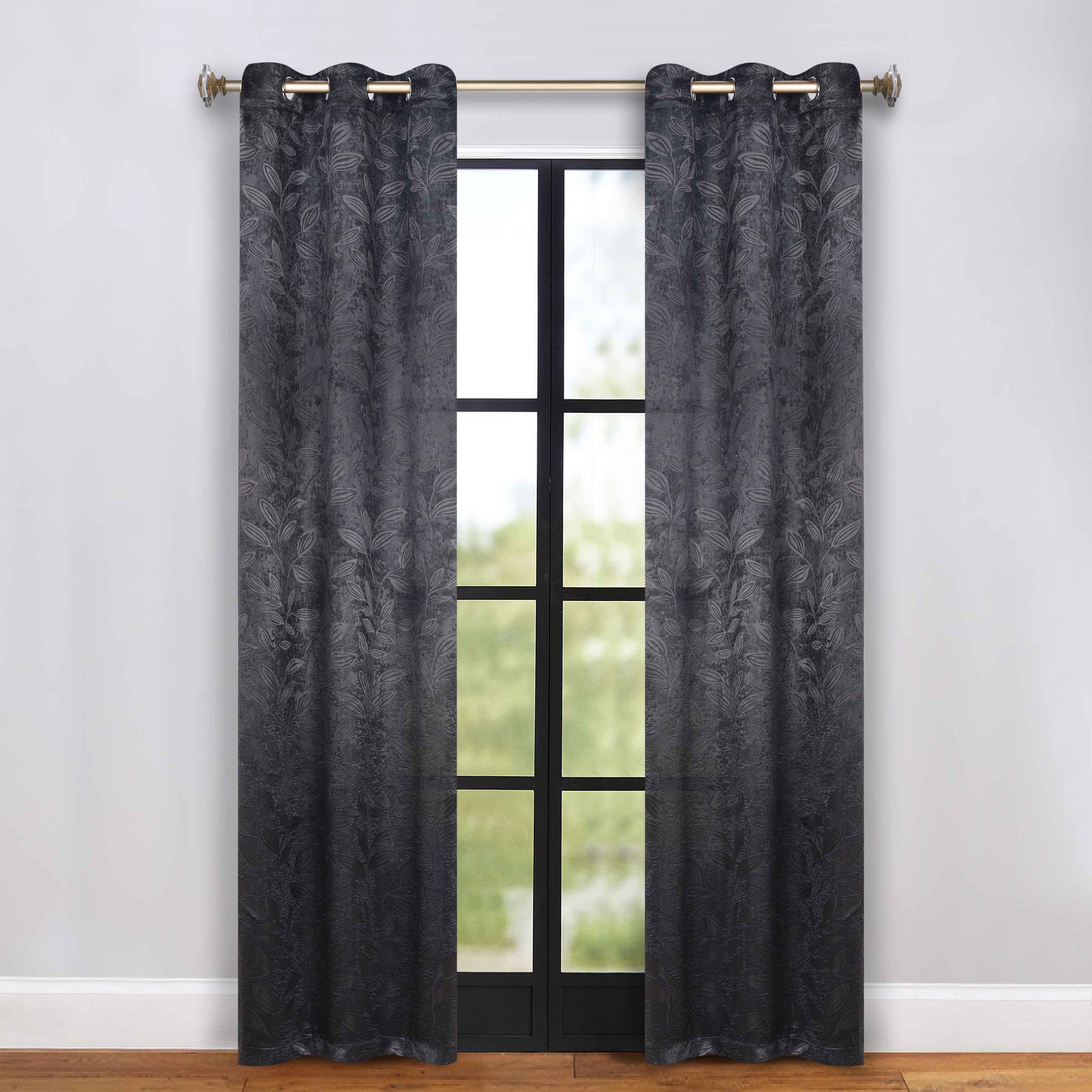 Leaves Grommet Blackout Curtains Set of 2 - Thermal Insulated Room Darkening Drapes for Bedroom & Living Room - Noise Reducing Window Treatment for Home Decor