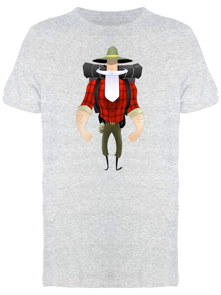 Adventure Man Cartoon Graphic T-Shirt for Men - Casual Cotton Tee for Outdoor Activities & Everyday Wear