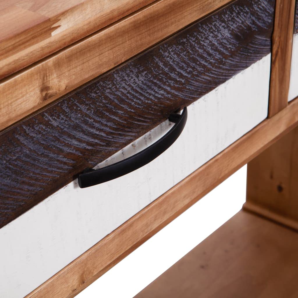 Modern Acacia Wood Console Table with Drawers - Entryway, Living Room, Bedroom Side Table - Multi-Functional for Home Office, Balcony & Coffee Table - Easy Assembly Solid Wood Furniture for Stylish Decor