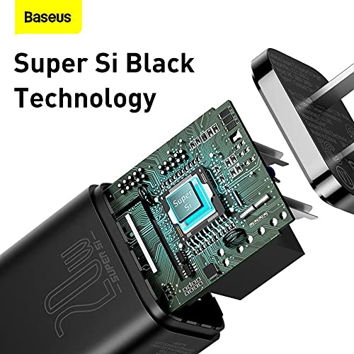 Baseus 20W USB C Fast Charger - PD 3.0 Super SI Mini Wall Charger for iPhone 12/13/14 Series, Samsung Galaxy S21/S22, iPad Pro/Air, AirPods Pro | Fast Charging Adapter for Home, Office & Travel