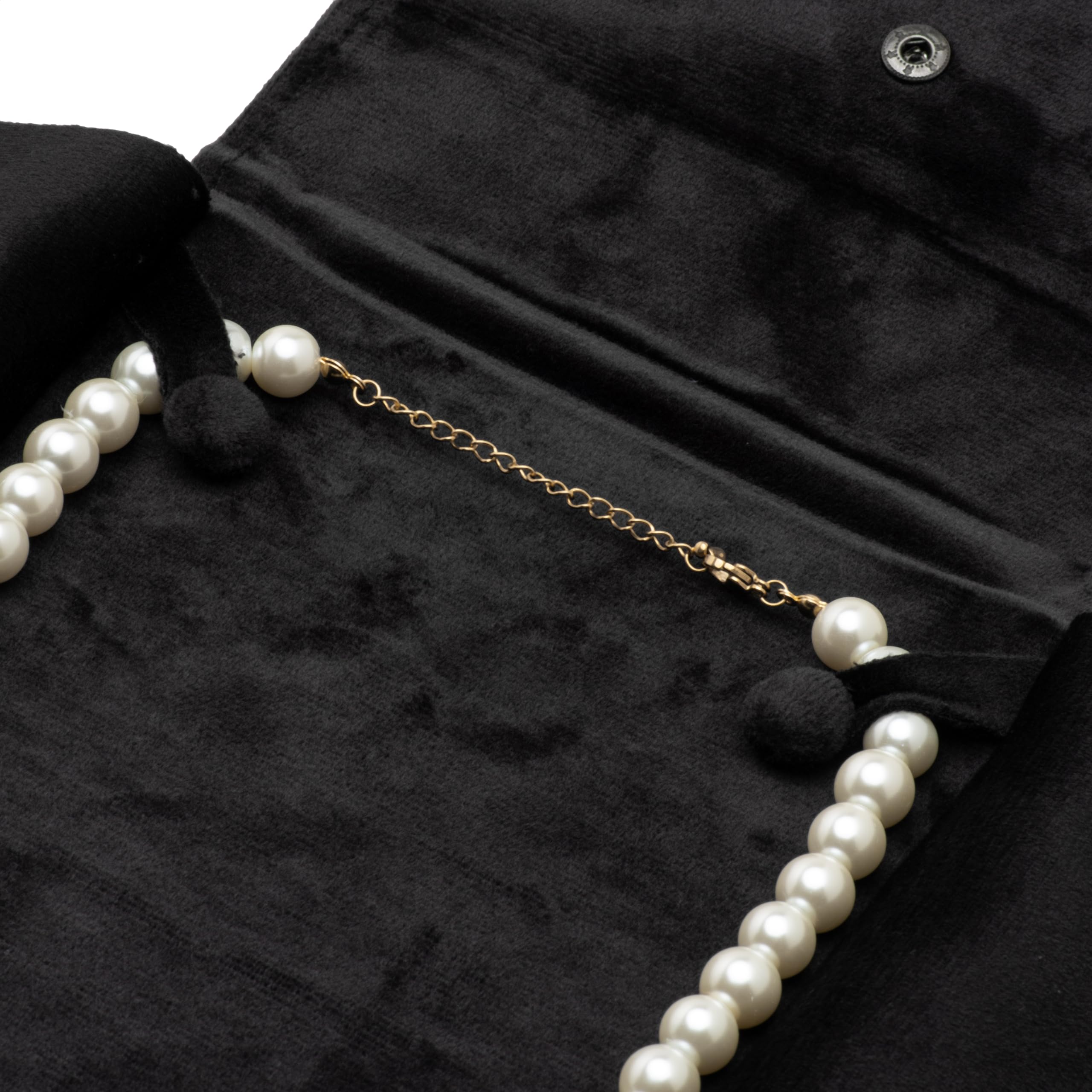 Velvet Jewelry Travel Organizer - Black Velour Necklace Storage Case with Display Window | Perfect for Necklace Storage, Travel Jewelry Organizer & Gift Box