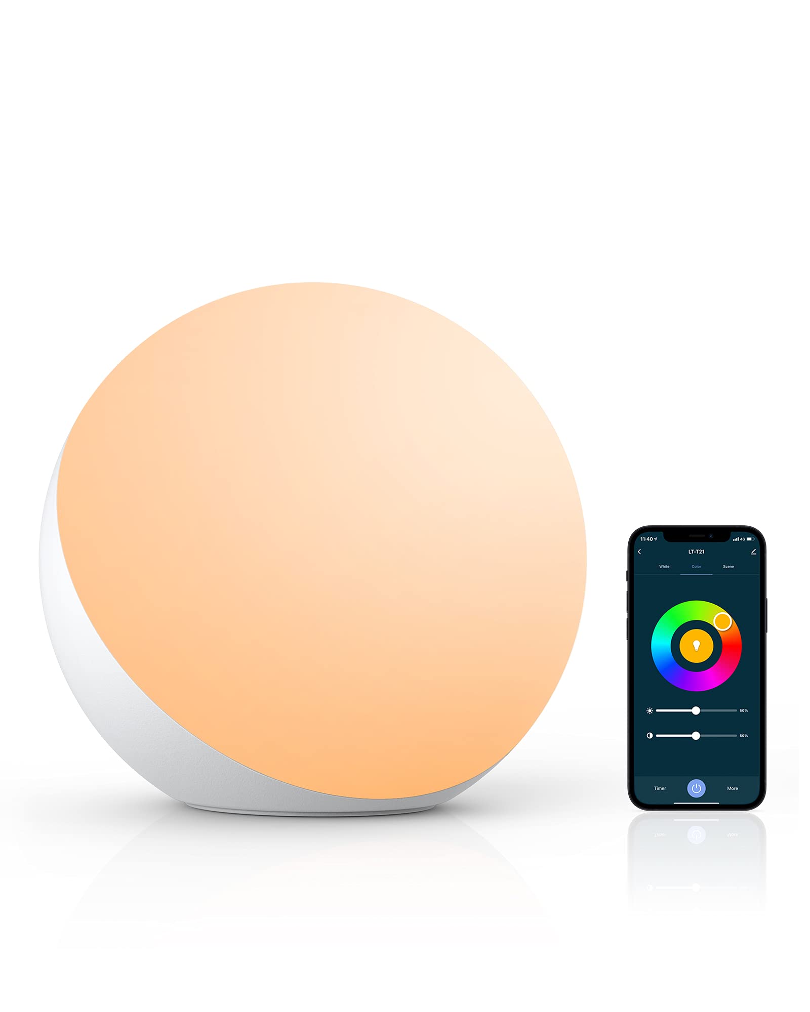 Hifree Smart Table Lamp - Dimmable LED Desk Lamp with App & Voice Control, RGB Color Changing Touch Light, Alexa Compatible Night Light for Bedroom, Office, Study Room