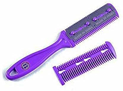 Elecsera Dual-Sided Hair Cutting Comb with Stainless Steel Blades - Professional Hair Scissors & Razor for Long & Short Hair - Perfect for Home Haircuts, Salon Styling, and DIY Grooming