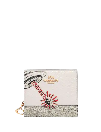 Coach Disney Mickey Mouse X Keith Haring Snap Wallet - Stylish Crossbody Phone Wallet for Women & Men | Perfect for Travel, Shopping & Everyday Use