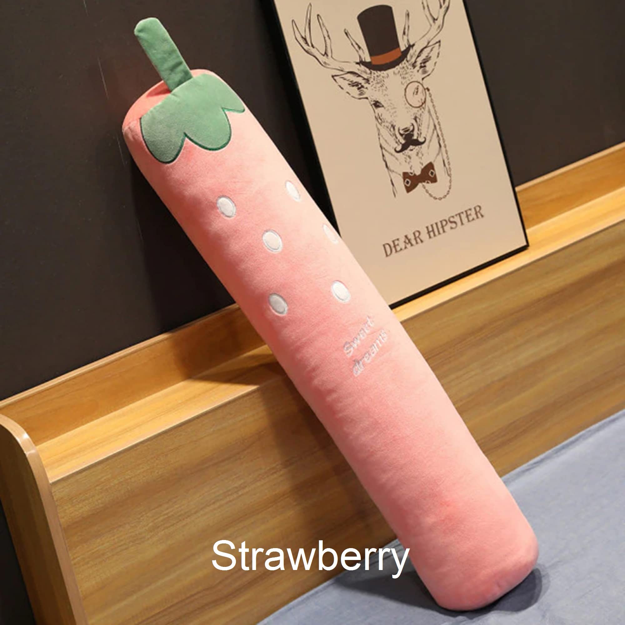 Extra Large Carrot Plush Body Pillow - 51 Inch (130cm) Kawaii Fruit-Shaped Cushion for Bed, Sofa & Lounge | Soft Hugging Pillow for Adults & Kids | Perfect for Anime Fans, Gift Giving & Cozy Home Decor