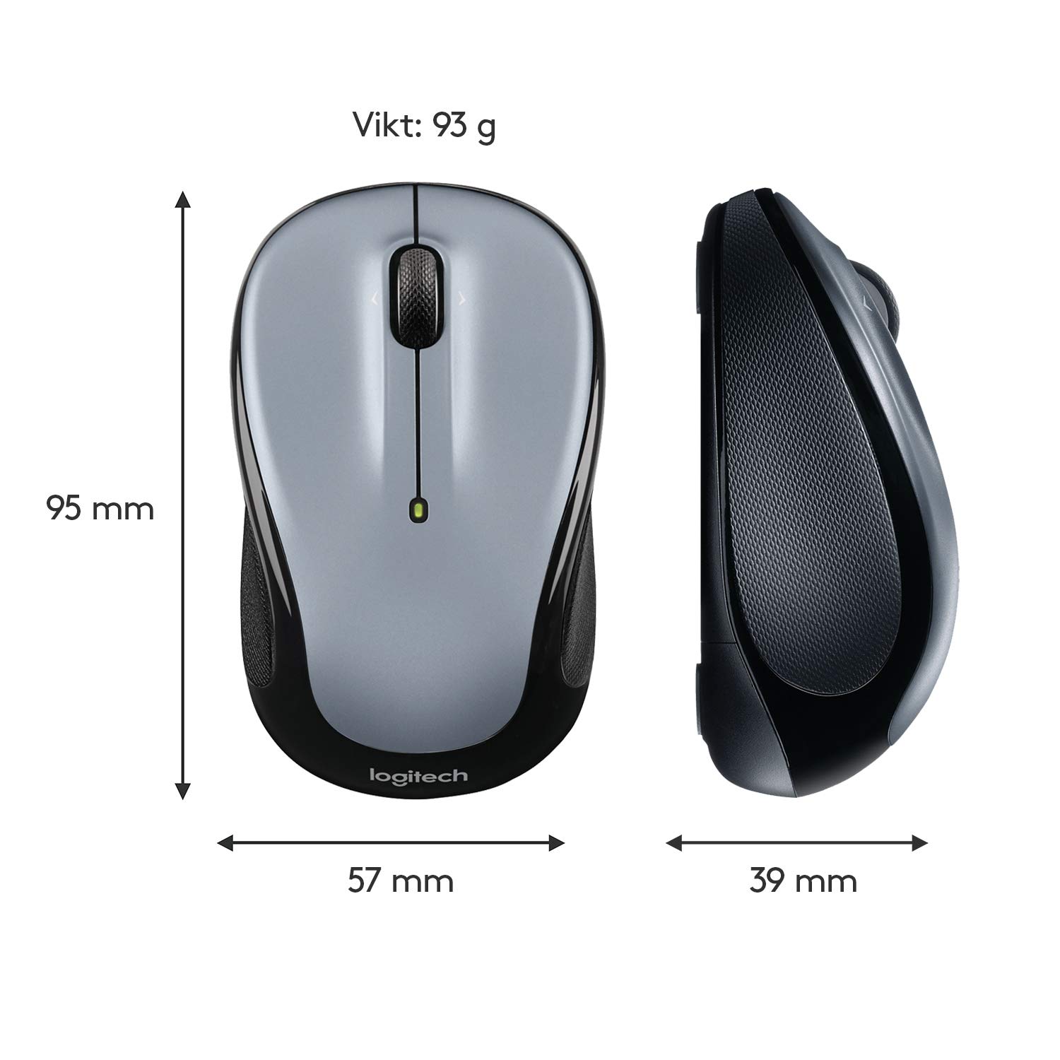 Logitech M325 Wireless Mouse - 2.4GHz Connectivity, Ergonomic Design, 18-Month Battery Life - Perfect for Home, Office & Remote Work (Silver)