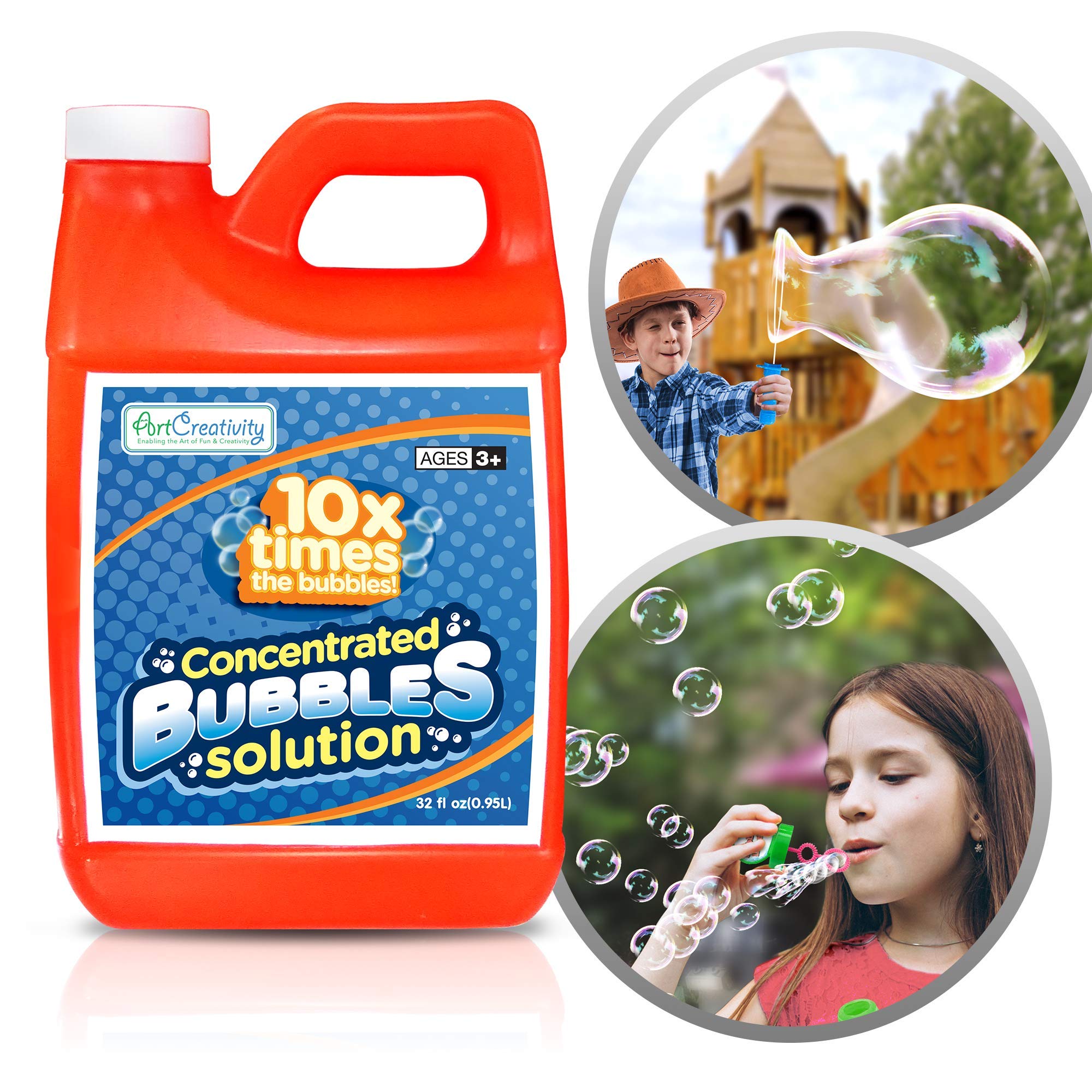 **ArtCreativity 32oz Bubble Concentrate Solution - Makes 2.5 Gallons of Bubble Liquid for Bubble Machines, Kids' Parties & Outdoor Fun - Easy-to-Use Refill for Bubble Blowers & Wands**