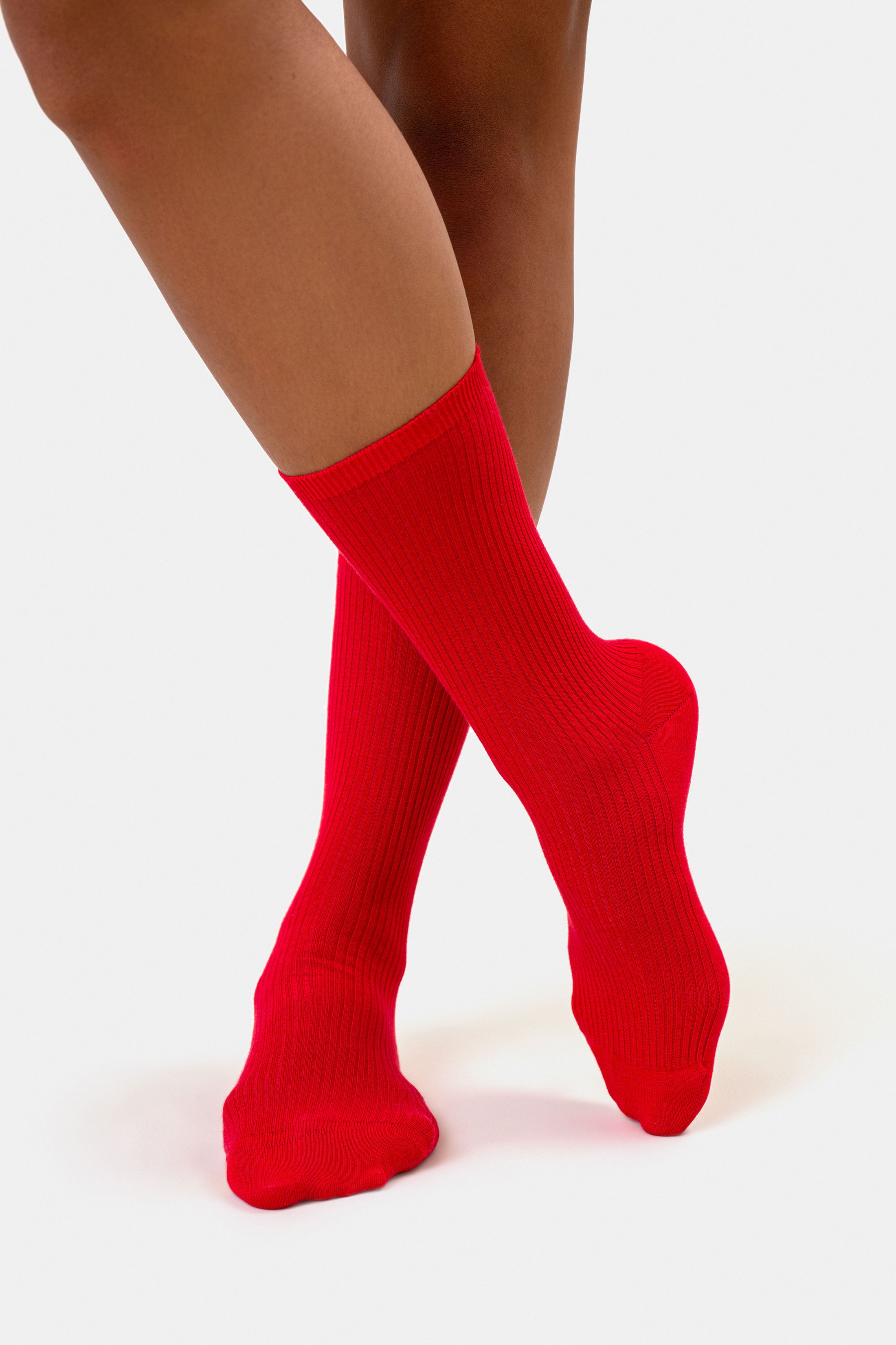 Organic Cotton Women's Classic Crew Socks - Sunny Orange | Comfortable & Breathable for Everyday Wear, Yoga, and Workouts