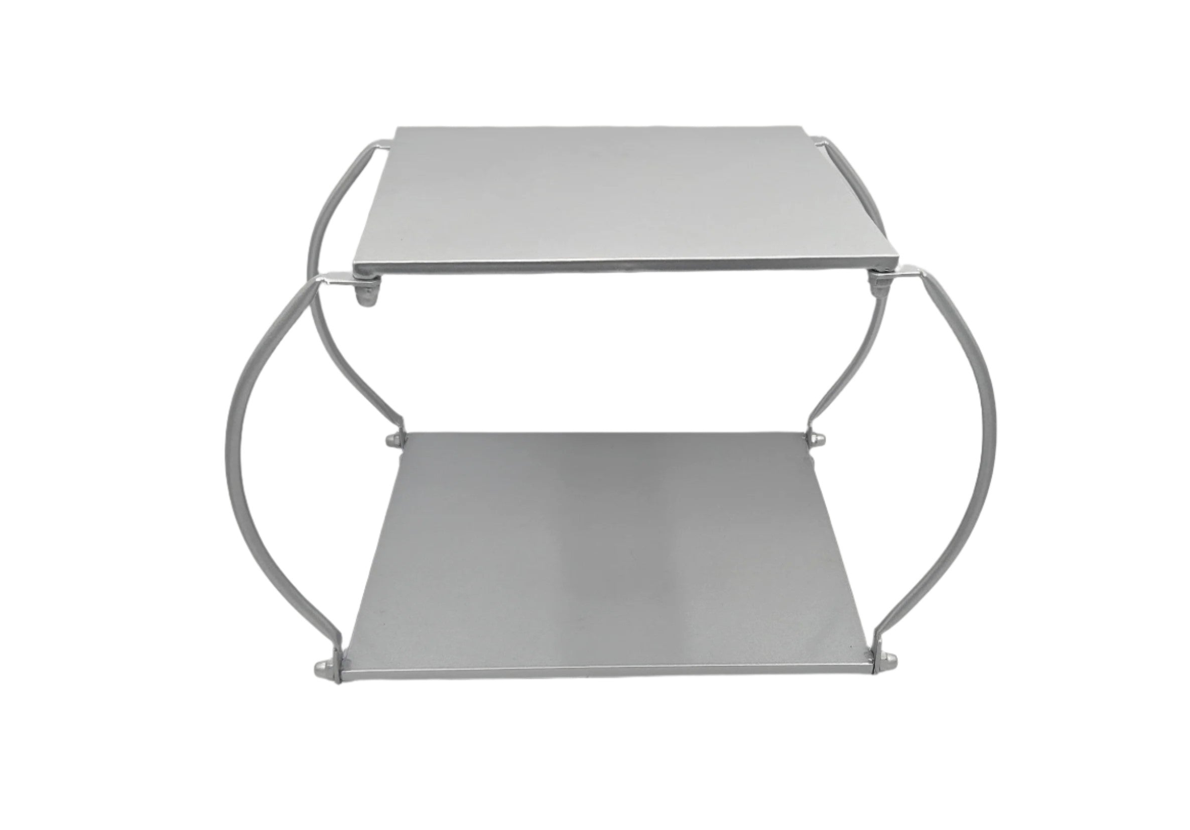 2-Tier Silver Stand - Elegant Display for Jewelry, Cosmetics & Small Decor - Perfect for Vanity, Bathroom & Retail Store Organization