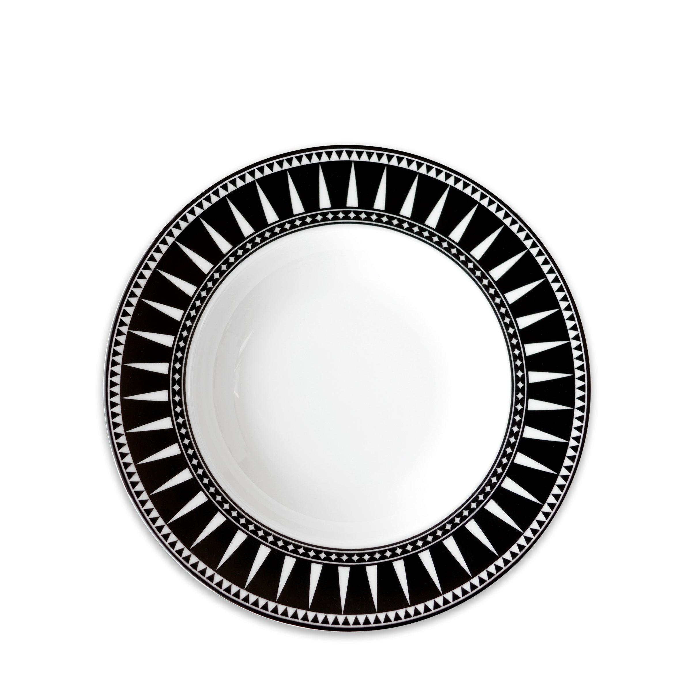 Handmade Marrakech Rimmed Soup Bowl - Moroccan Ceramic Dinnerware for Soup, Salad & Dessert - Perfect for Home Dining, Restaurants & Gift Giving