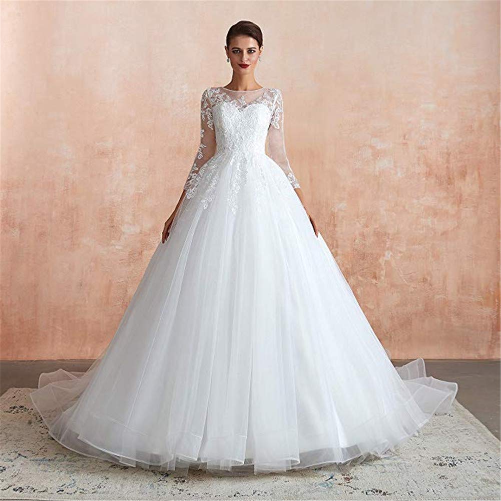 Elegant Off-Shoulder Beaded Lace A-Line Wedding Dress for Bride - Perfect for Beach Weddings, Vow Renewals & Romantic Photoshoots