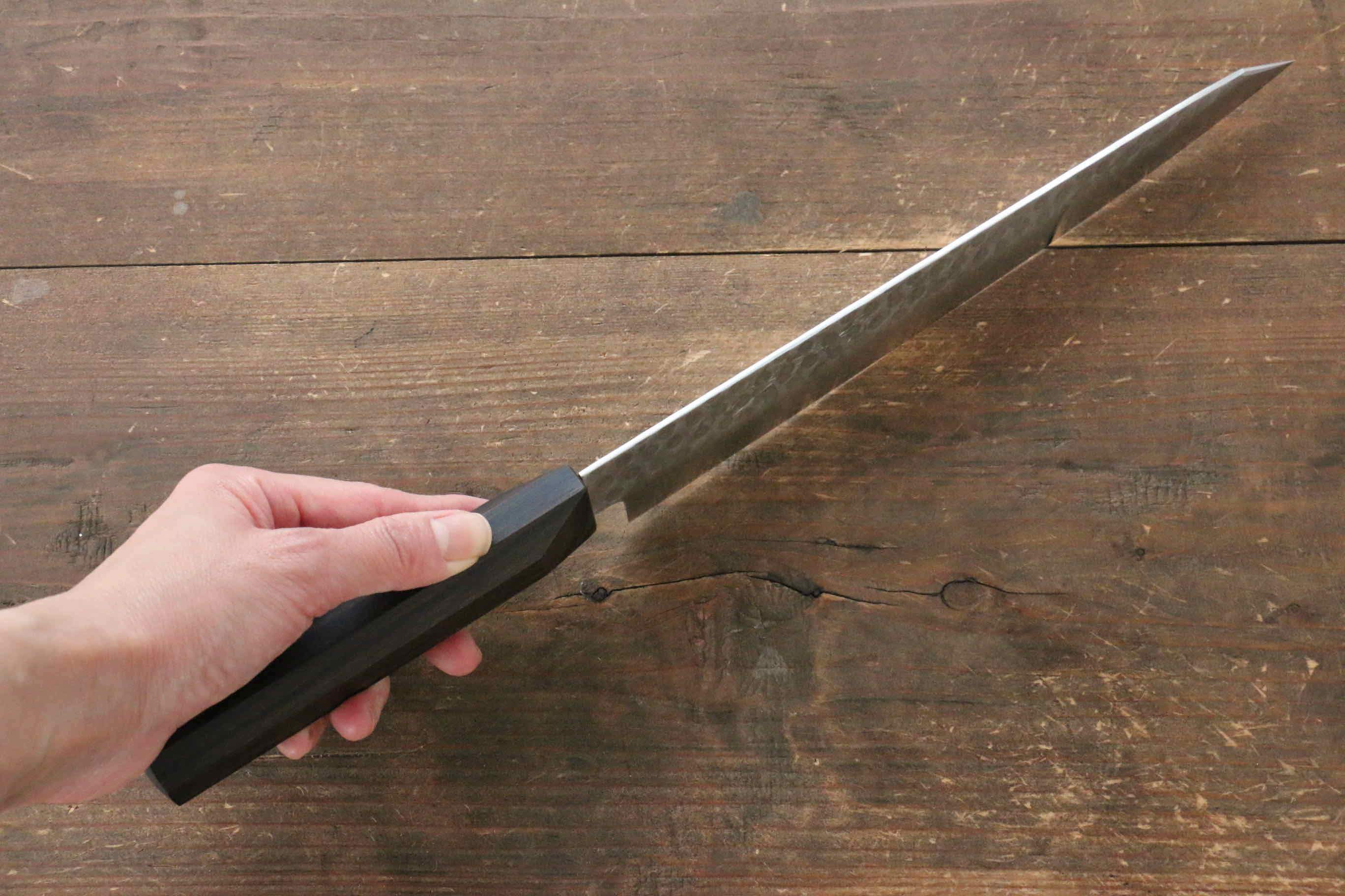 Premium Jikko VG10 17-Layer Japanese Sujihiki Slicing Knife 230mm with Ebony Wood Handle - Perfect for Sushi, Sashimi & Meat Carving