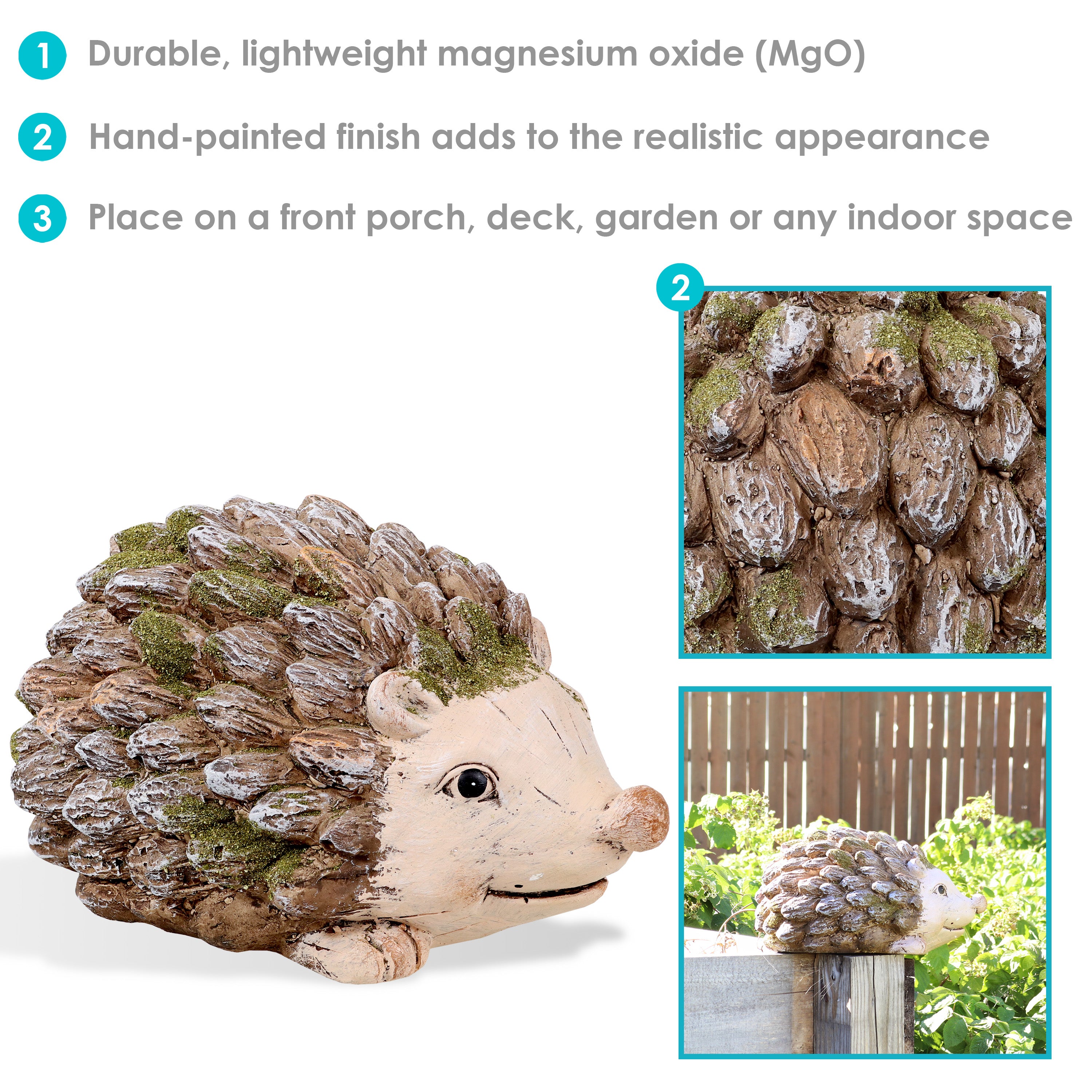 Premium Hazel the Hedgehog Garden Statue for Indoor & Outdoor Decor - Perfect for Patio, Lawn, and Home Décor