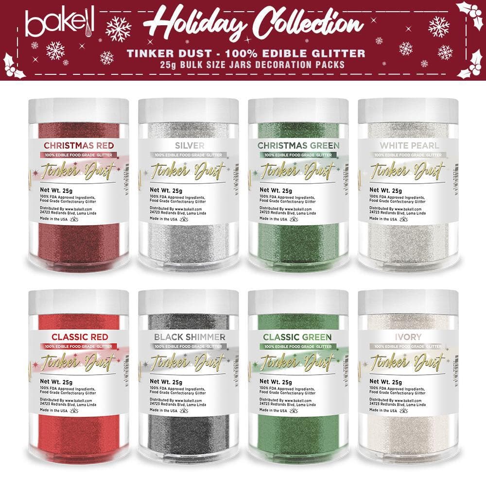 Christmas Collection Tinker Dust Combo Pack B (8 PC SET) 25 Gram Jar - Perfect for Holiday Crafts, DIY Projects & Festive Decorations