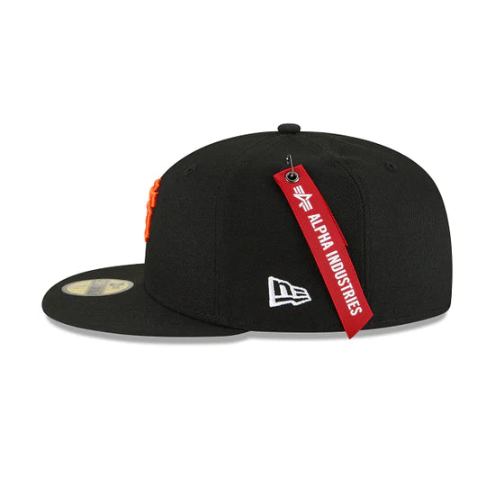 San Francisco Giants Alpha Industry Black 59FIFTY Fitted Hat for Men - Official MLB Baseball Cap for Sports Fans & Streetwear Fashion
