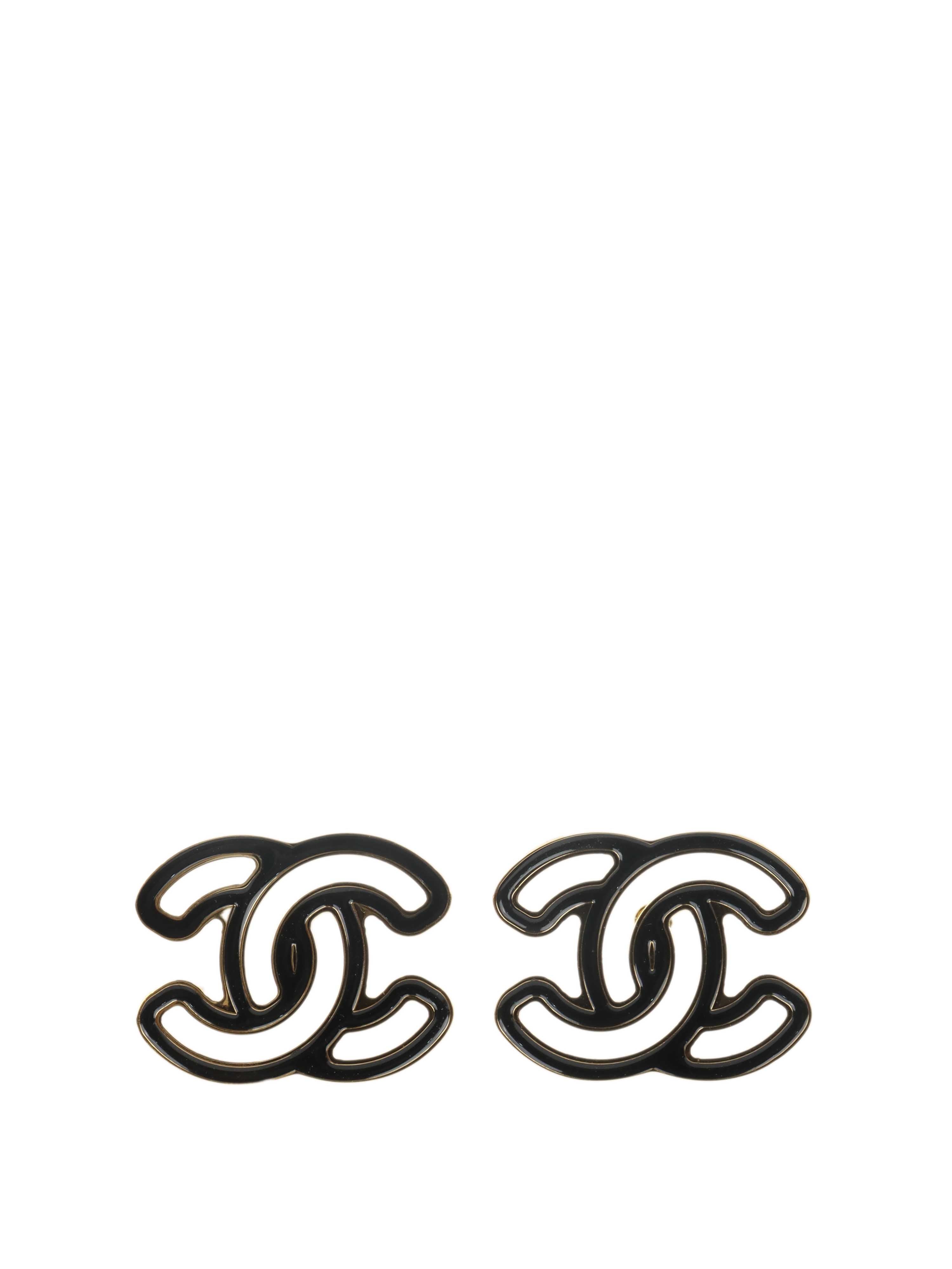 Chanel CC Logo Earrings - Luxury Gold-Tone Hoop Earrings for Women, Fashionable Designer Jewelry Gift for Her | Perfect for Parties, Weddings & Special Occasions