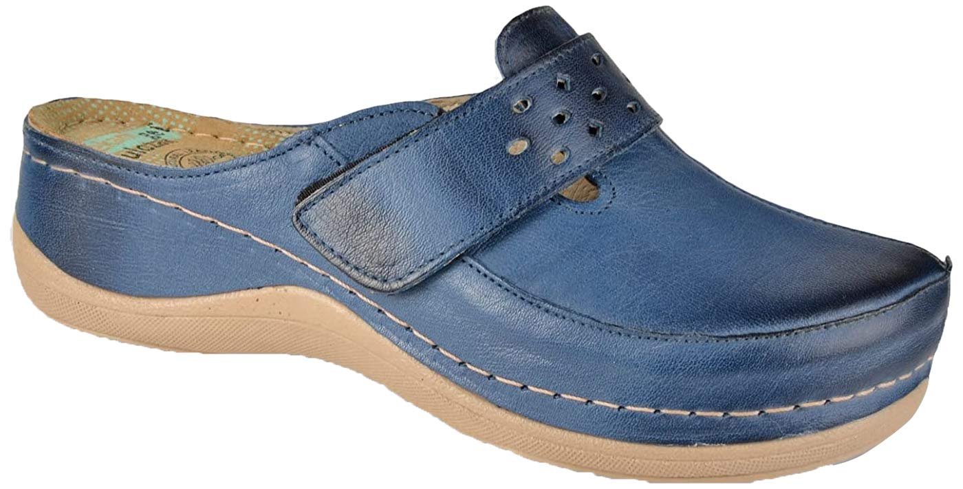 LEON 902 Genuine Leather Slip-On Women's Mule Clogs - Comfortable House Slippers & Casual Shoes for Women - Perfect for Home, Office, and Everyday Wear