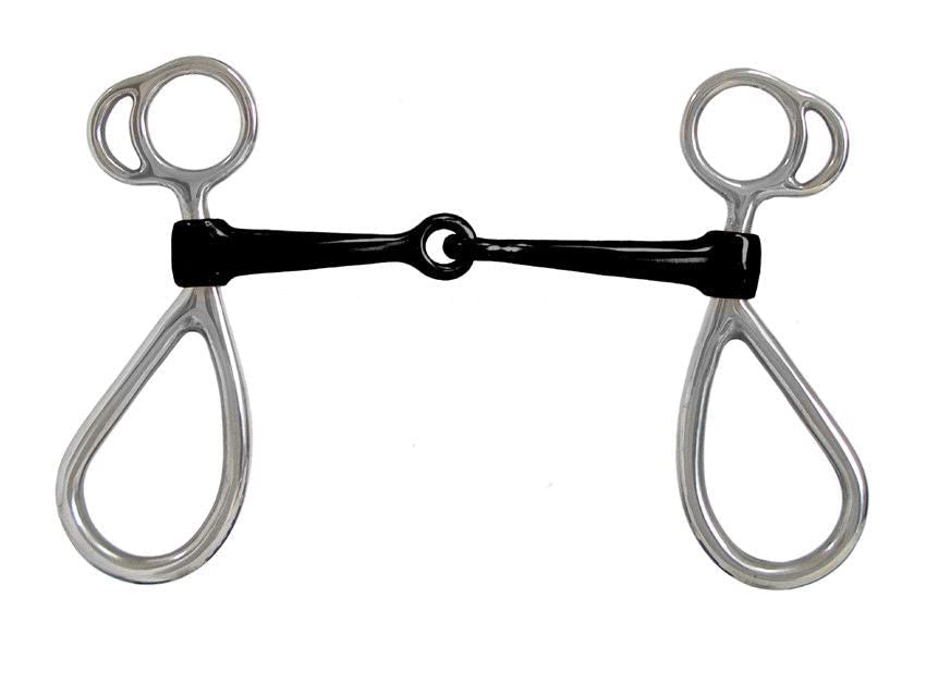 AJ Tack Sweet Iron Short Shank Horse Bit with Large Rein Loops - Comfortable Equestrian Training Bit for Western & English Riding, Trail & Arena Use