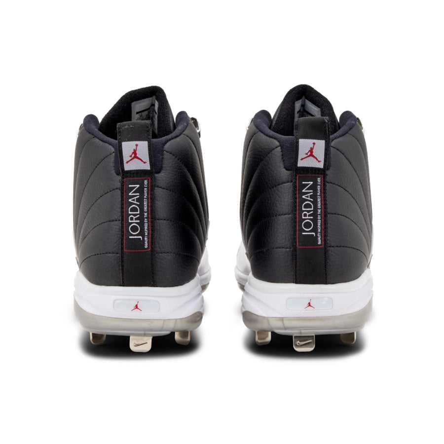 Air Jordan 12 Retro Playoffs Basketball Shoes - Black/Gym Red/White/Metallic Silver for Men | High-Top Sneakers with Metal Cleat Design | Perfect for Basketball Games, Streetwear & Sneaker Collection