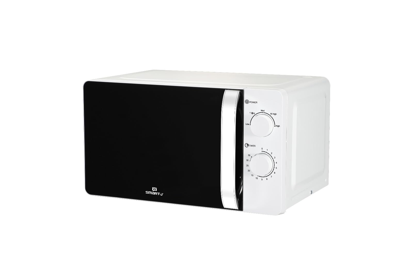Smart-J 20L 700W Microwave Oven with Turntable - 5 Cooking Programs, 35-Minute Timer & Defrost Function - Perfect for Small Kitchens, Dorms & Office Break Rooms