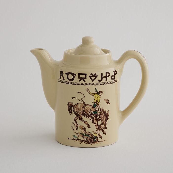 Cowboys & Brands Tea and Coffee Pot - Western Style Ceramic Teapot & Coffee Maker for Ranch, Camping, and Home Use