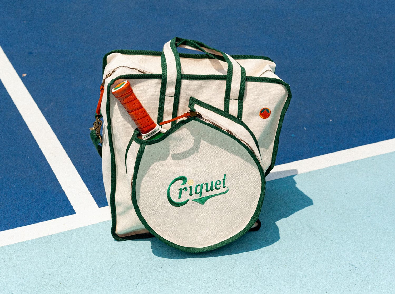 Criquet x Tangerine Pickleball Paddle Bag - Premium Tennis & Pickleball Accessories for Men & Women - Durable Sports Equipment with Multiple Pockets - Perfect for Court, Gym & Travel - Script Green