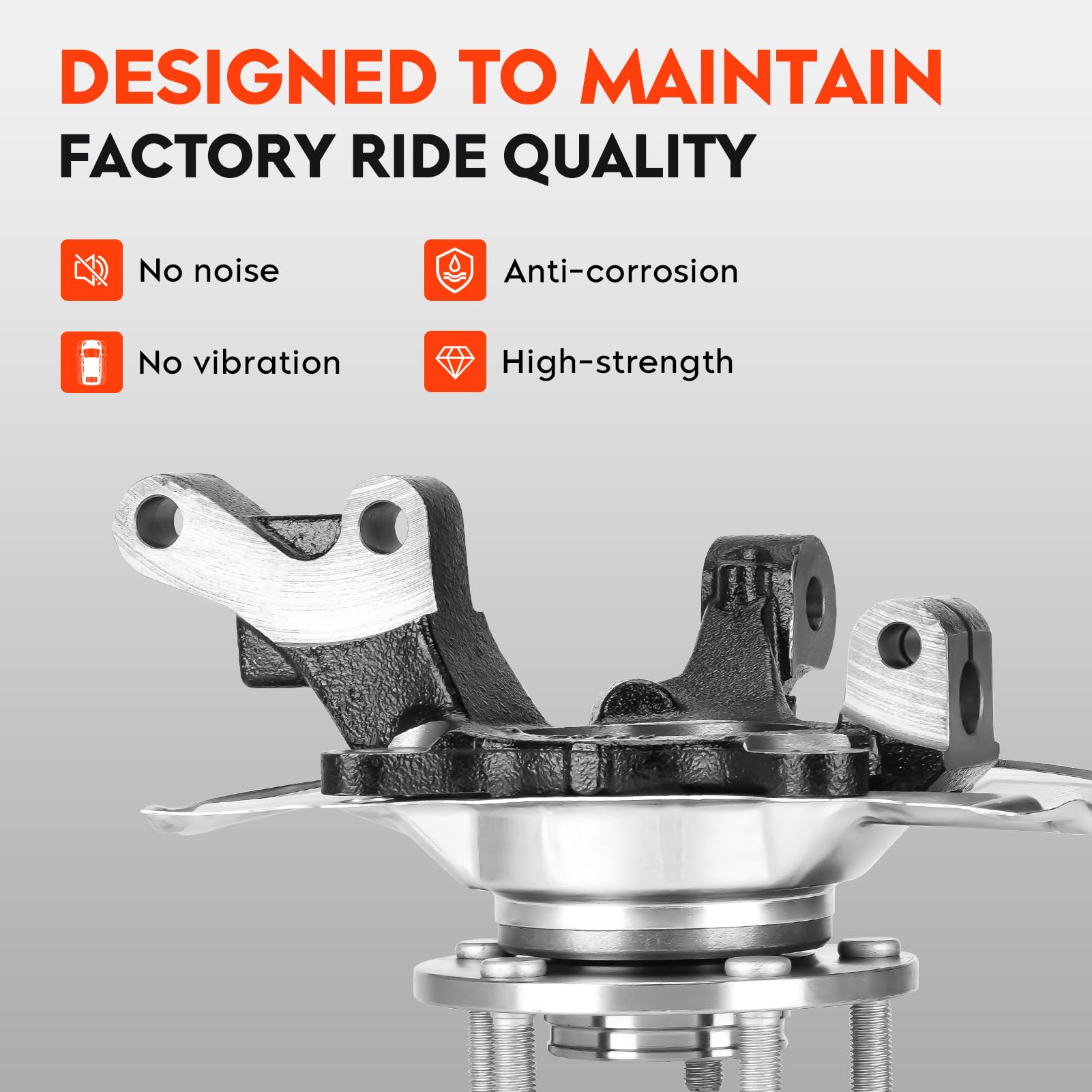 Front Steering Knuckle & Wheel Bearing Hub Assembly for Dodge Caliber 2007-2012, Jeep Compass 2007-2017, Patriot 2007-2017 - Right Passenger Side - Replaces Part Numbers 698-410, 698410, 510090, FW93 - Perfect for Off-Roading, Daily Commuting & Vehicle Maintenance