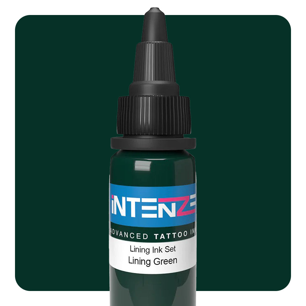 Lining Green Intenze Color Lining Series Tattoo Ink - 1oz Bottle for Professional Tattoo Artists & Body Art - Perfect for Outlines, Details & Permanent Makeup