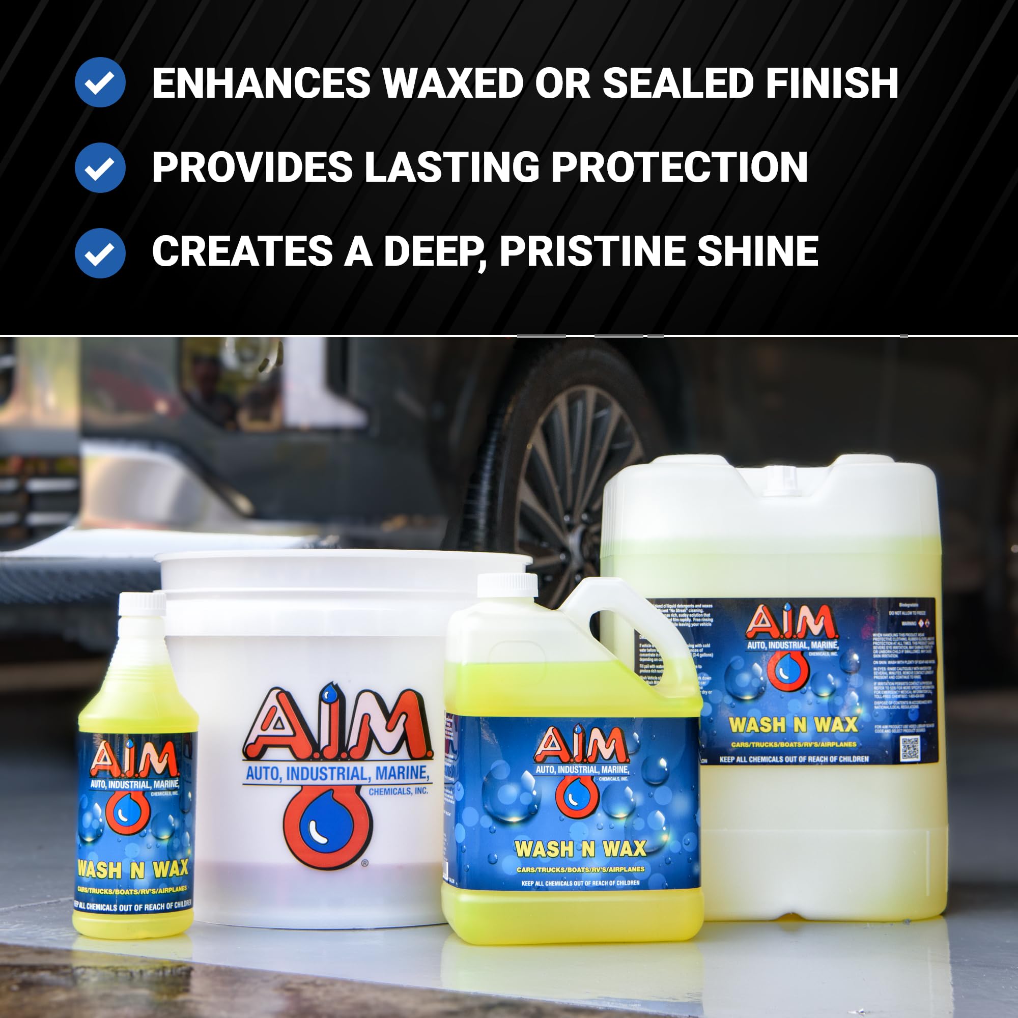 Premium Car Wash Soap with Wax - pH Balanced Formula (1 Quart) for Shiny, Protected Cars - Ideal for Home & Professional Auto Detailing
