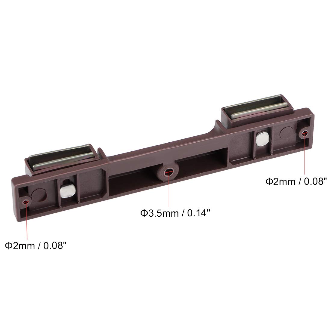 uxcell 4PCS Brown Double Magnetic Latches Catch for Furniture Cabinet Door Closet - Secure Cabinet Doors, Organize Kitchen & Wardrobe Storage