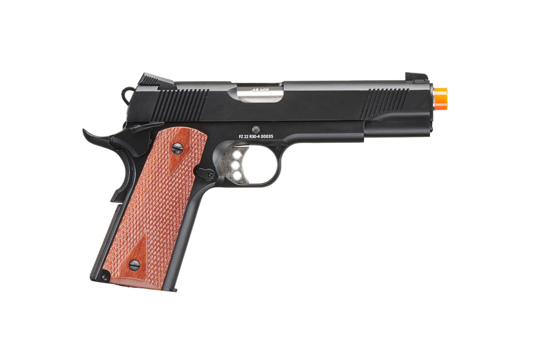 Full Metal R30-4 1911 Gas Blowback Airsoft Pistol - Black - High Performance Airsoft Gun for Training & Competition - Army Armament LT Series - Perfect for Tactical Games & Target Shooting
