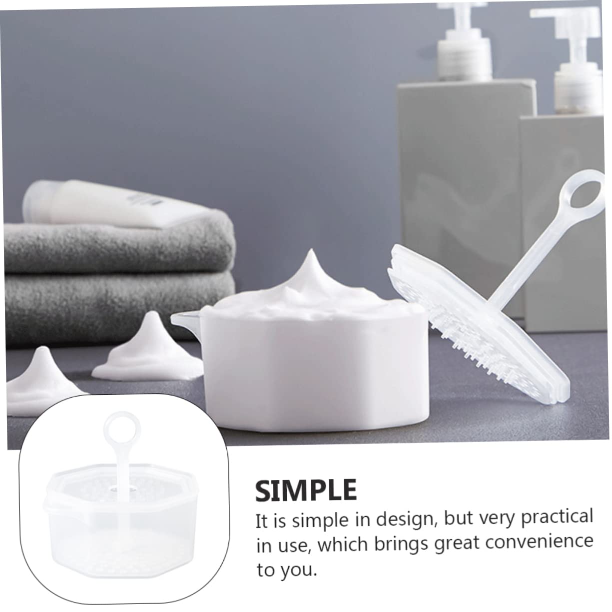 FRCOLOR 2 Pack Foam Face Wash Dispenser - Rich Bubbler Foam Maker for Facial Cleansing, Pump Bottle Liquid Soap Dispenser with Faux Buns Design (White, PP Material) - Perfect for Daily Skincare & Travel